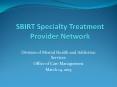 SBIRT Specialty Treatment Provider Network PowerPoint PPT Presentation