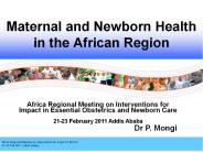 Maternal and Newborn Health in the African Region