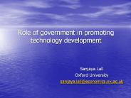 Role of government in promoting technology development