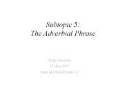Subtopic 5: The Adverbial Phrase