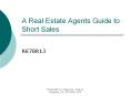 A Real Estate Agents Guide to Short Sales PowerPoint PPT Presentation