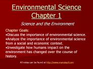 Environmental Science Chapter 1