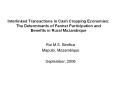 Interlinked Transactions in Cash Cropping Economies: The Determinants of Farmer Participation and Benefits in Rural Mozambique PowerPoint PPT Presentation
