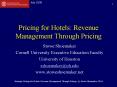 Pricing for Hotels: Revenue Management Through Pricing PowerPoint PPT Presentation