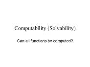 Computability (Solvability)