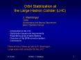 Orbit Stabilization at the Large Hadron Collider (LHC) PowerPoint PPT Presentation