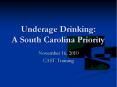 Underage Drinking:  A South Carolina Priority PowerPoint PPT Presentation
