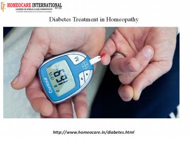 Homeopathy treatment for diabetes