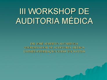 III WORKSHOP DE AUDITORIA M