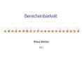 Berechenbarkeit PowerPoint PPT Presentation