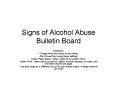 Signs of Alcohol Abuse Bulletin Board PowerPoint PPT Presentation