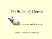 The History of Llamas