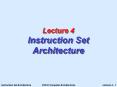 Lecture 4 Instruction Set Architecture PowerPoint PPT Presentation
