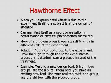 Hawthorne Effect