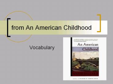 from An American Childhood