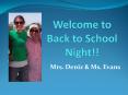 Welcome to Back to School Night!! PowerPoint PPT Presentation