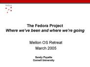 The Fedora Project Where we