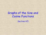 Graphs of the Sine and Cosine Functions