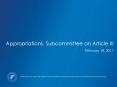 Appropriations, Subcommittee on Article III PowerPoint PPT Presentation