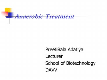 Anaerobic Treatment