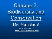 Chapter 7: Biodiversity and Conservation