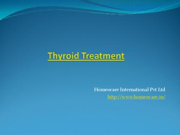 Thyroid treatment in homeopathy