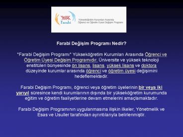 Farabi Degisim Programi Nedir?  