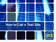 How to List a Test Site