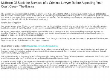 Fort Lauderdale Criminal Defense Attorney