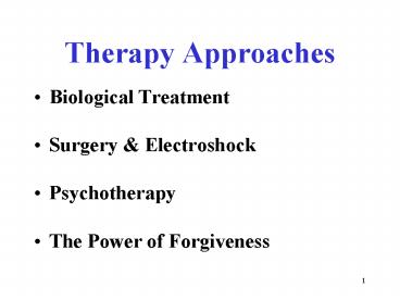Therapy Approaches