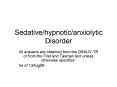 Sedative/hypnotic/anxiolytic Disorder PowerPoint PPT Presentation