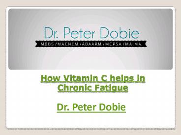 How Vitamin C helps in Chronic Fatigue