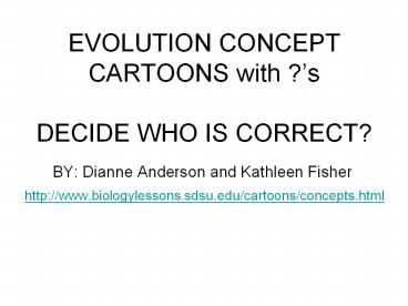 EVOLUTION CONCEPT CARTOONS with ?