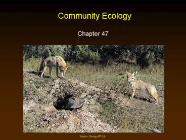Community Ecology