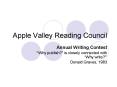Apple Valley Reading Council PowerPoint PPT Presentation
