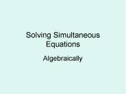 Solving Simultaneous Equations