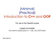 (Minimal) (Practical) Introduction to C   and OOP