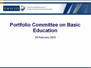 Portfolio Committee on Basic Education