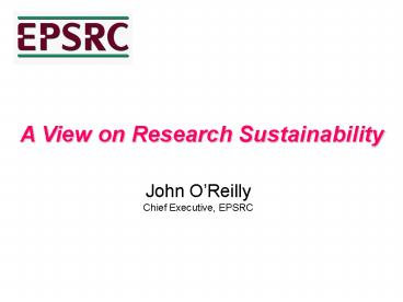 A View on Research Sustainability