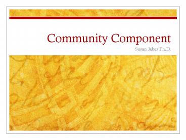 Community Component