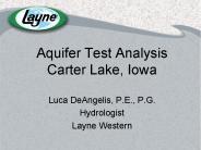 Aquifer Test Analysis Carter Lake, Iowa