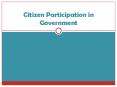 Citizen Participation in Government PowerPoint PPT Presentation