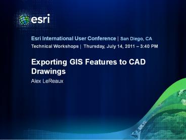 Exporting GIS Features to CAD Drawings