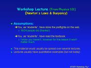 Workshop Lecture (From Physics 101) (Newton's Laws