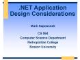 .NET Application Design Considerations PowerPoint PPT Presentation