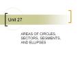 AREAS OF CIRCLES, SECTORS, SEGMENTS, AND ELLIPSES PowerPoint PPT Presentation