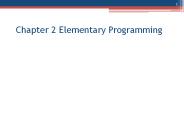 Chapter 2 Elementary Programming