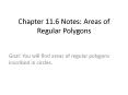 Chapter 11.6 Notes: Areas of Regular Polygons PowerPoint PPT Presentation