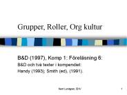 Grupper, Roller, Org kultur