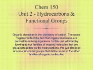 Chem 150 Unit 2 - Hydrocarbons